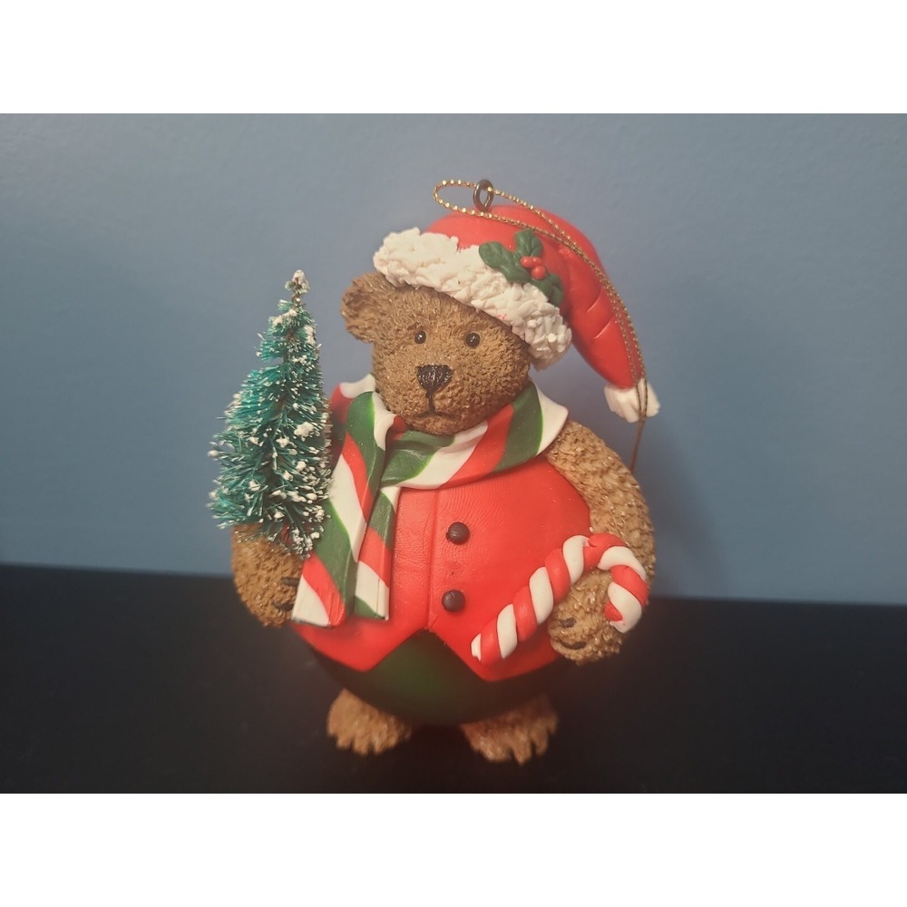 Traditions Collectible Glass Character Christmas Ornament Bear Tree Candy Cane